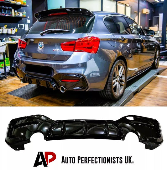 BMW 1 Series F20 F21 Rear Diffuser Lip Bumper 2015-2019 Gloss Black