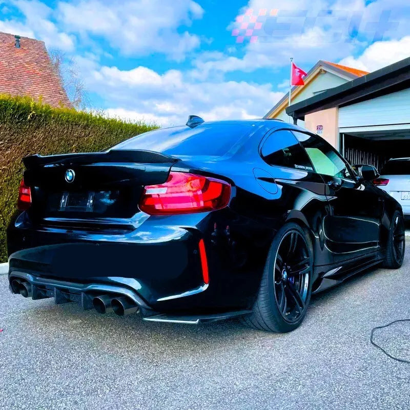 BMW M2 F87 Rear Diffuser Lip Splitter Spoiler 2015-2024 Gloss Black
