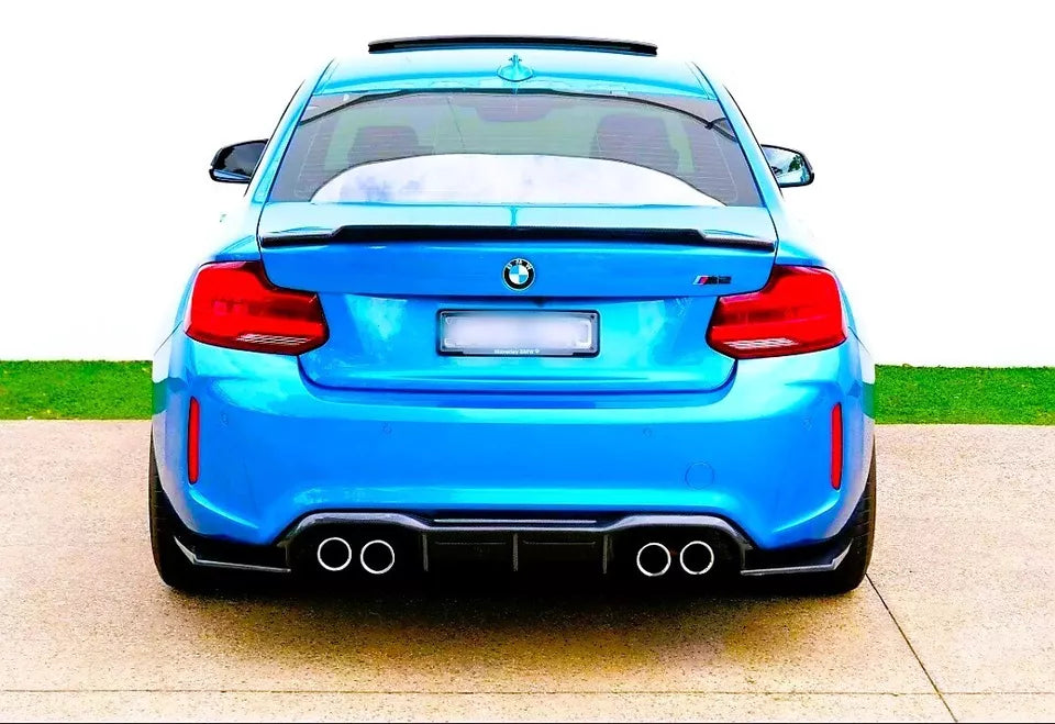 BMW M2 F87 Rear Diffuser Lip Splitter Spoiler 2015-2024 Gloss Black