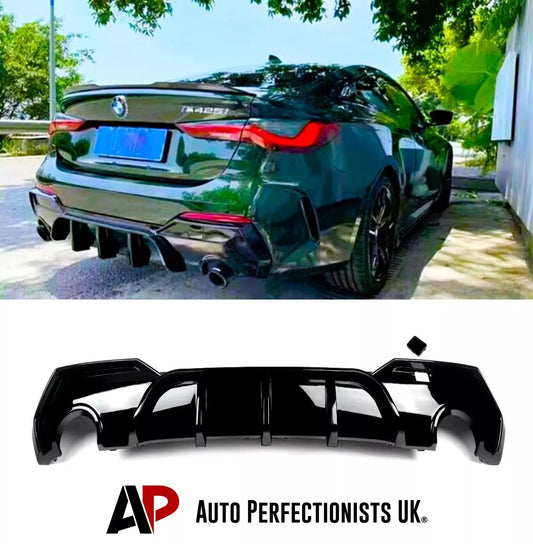 BMW 4 Series G22 G23 Rear Diffuser Lip Bumper 2020-2024 Gloss Black