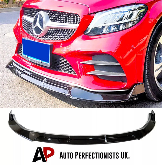 Mercedes C Class C43 W205 C205 Front Splitter 2019-2021 Gloss Black