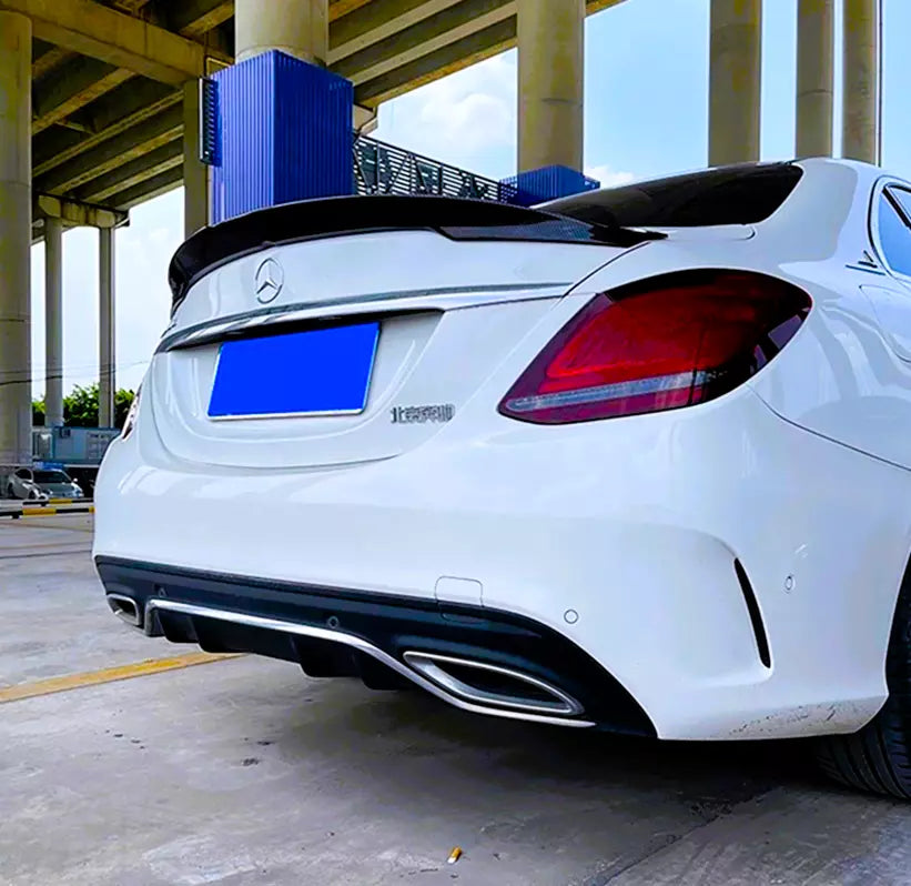 Mercedes C Class W205 4dr Car Rear Spoiler 2014-2021 Gloss Black