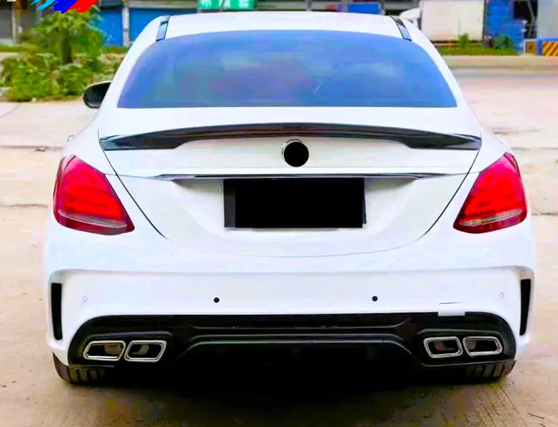Mercedes C Class W205 4dr Car Rear Spoiler 2014-2021 Gloss Black