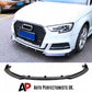 Audi A3 S3 S Line 8V Front Splitter 2017-2020 Gloss Black