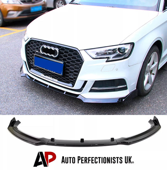 Audi A3 S3 S Line 8V Front Splitter 2017-2020 Gloss Black
