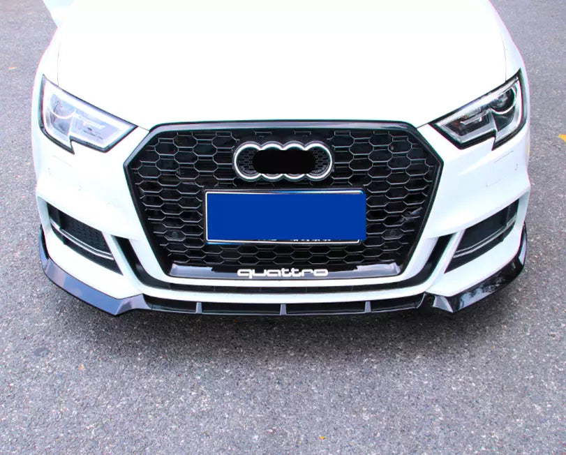 Audi A3 S3 S Line 8V Front Splitter 2017-2020 Gloss Black