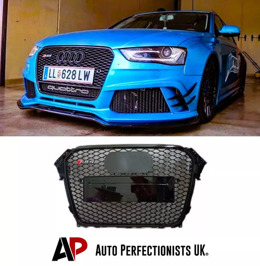 Audi A4 S4 B8.5 Front Main Honeycomb Mesh Grill 2013-2016 Gloss Black