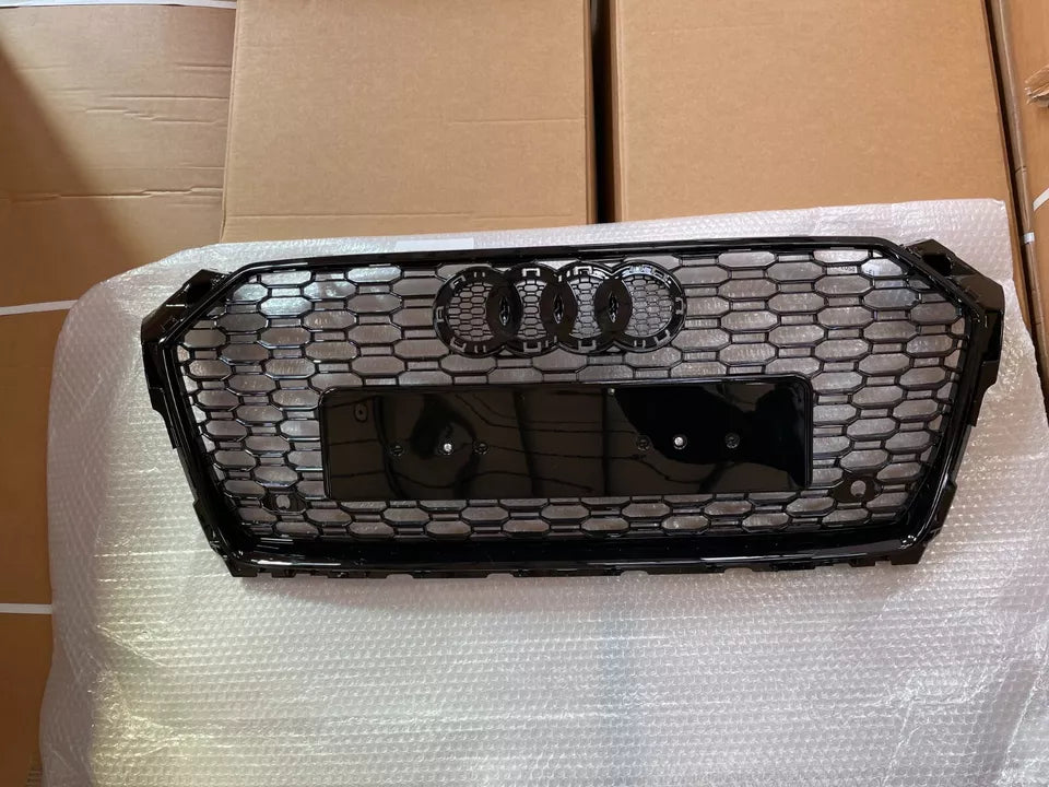 Audi A5 S5 B9 Front Main Honeycomb Mesh Grill 2017-2024 Gloss Black