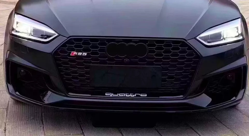 Audi A5 S5 B9 Front Main Honeycomb Mesh Grill 2017-2024 Gloss Black