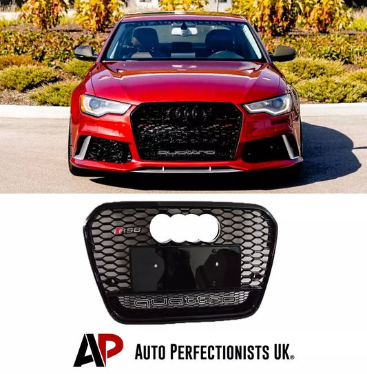 Audi A6 S6 C7 Front Main Honeycomb Mesh Grill 2013-2015 Gloss Black