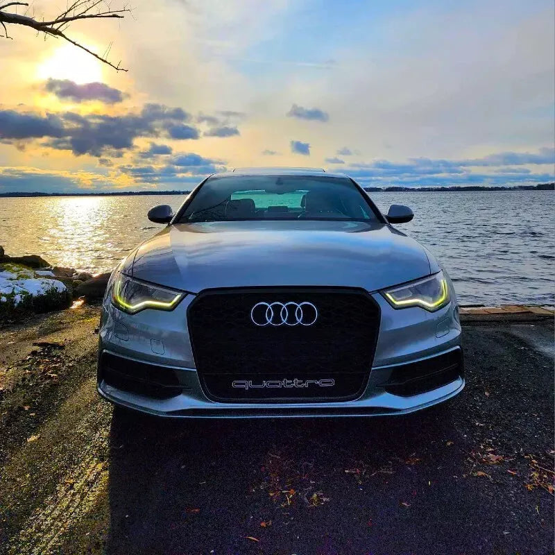 Audi A6 S6 C7 Front Main Honeycomb Mesh Grill 2013-2015 Gloss Black