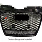 Audi TT TTS MK2 Front Main Honeycomb Mesh Grill 2006-2014 Gloss Black