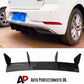 VW Golf MK7.5 TSI TDI Rear Shark Fin Diffuser 2016-2020 Gloss Black
