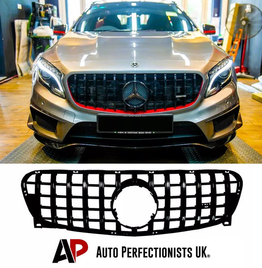 Mercedes GLA X156 Panamericana GT GTR Grille 2017-2019 Gloss Black