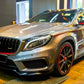 Mercedes GLA X156 Panamericana GT GTR Grille 2017-2019 Gloss Black