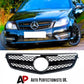 Mercedes C Class W204 C204 S204 Front Grill 2007-2014 ABS Gloss Black
