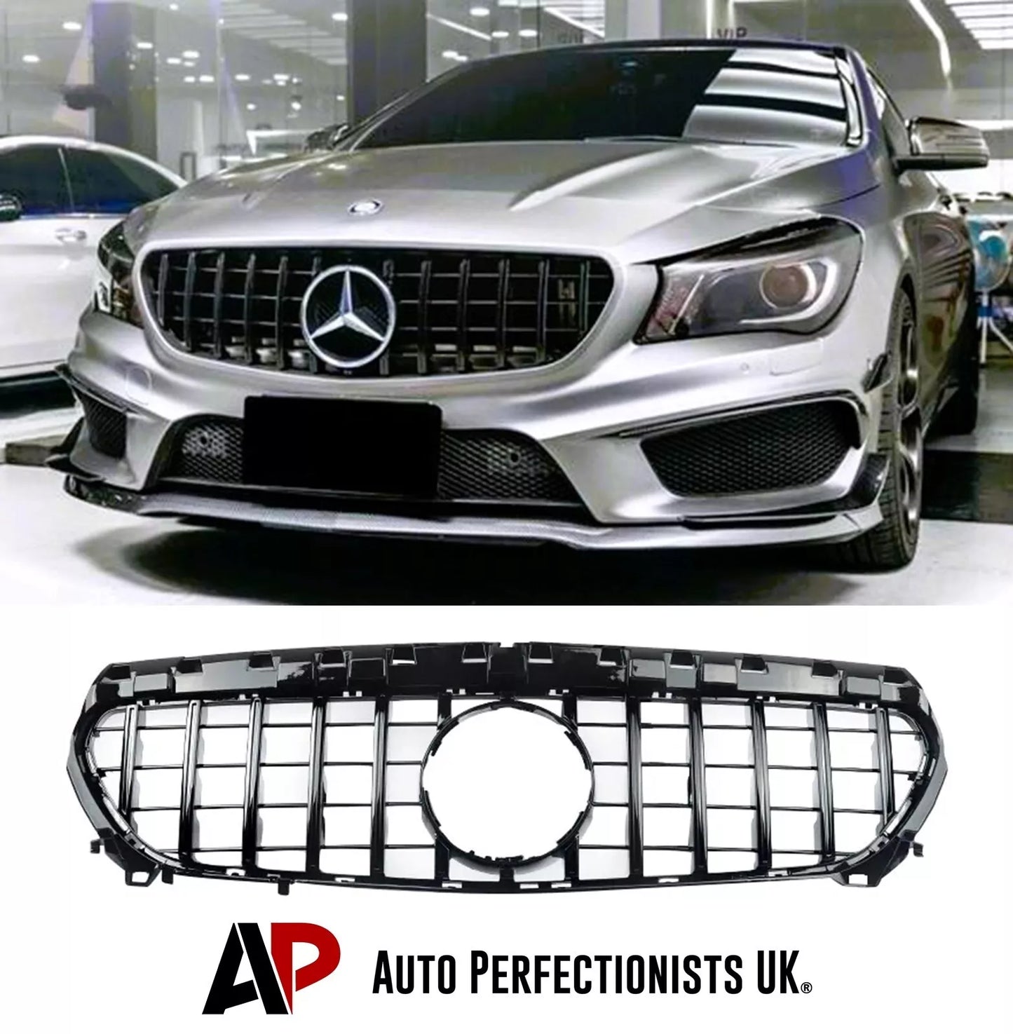 Mercedes CLA W117 Panamericana GT GTR Grill 2013-2019 Gloss Black