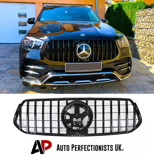 Mercedes GLE W167 Panamericana GT GTR Grill 2019-2024 Gloss Black