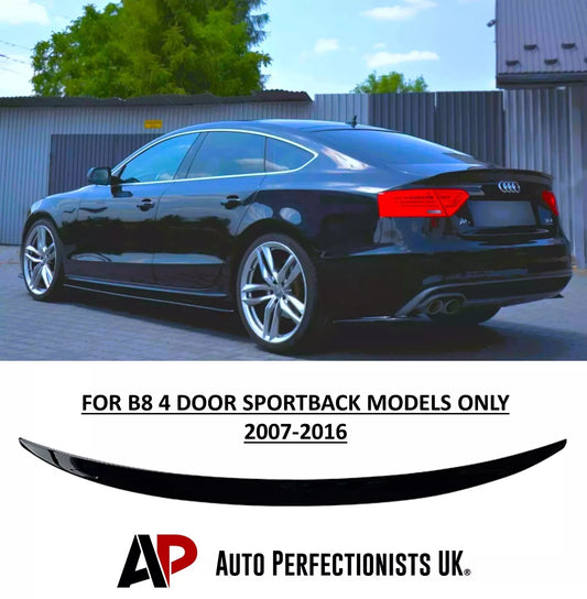 Audi A5 B8 8T8 Sportback 4dr Rear Spoiler Lip Wing 09-16 Gloss Black