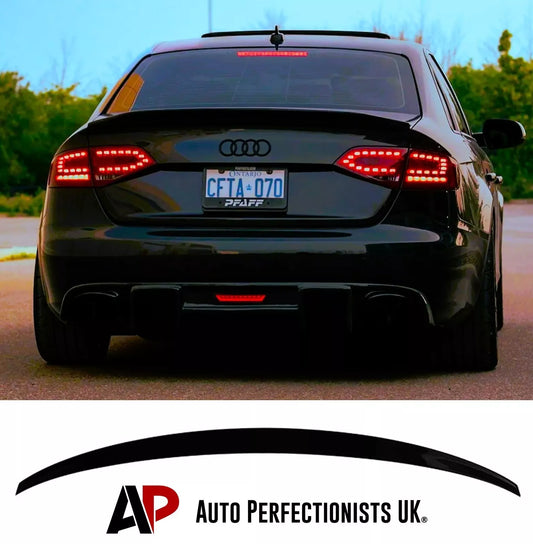 Audi A4 B8.5 Rear S4 Style Boot Spoiler Wing 2012-2016 ABS Gloss Black