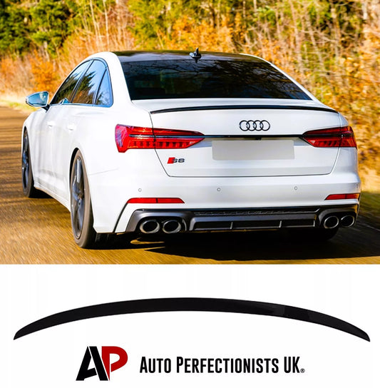 Audi A6 S6 C8 Saloon Rear S4 Style Boot Spoiler 18-24 ABS Gloss Black