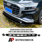 Audi Q8 SQ8 S Line Front Splitter Lip Kit 2018-2024 ABS Gloss Black