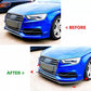 Audi A3 S3 8V Front Splitter Lip Body Kit 2014-2016 ABS Gloss Black