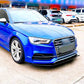 Audi A3 S3 8V Front Splitter Lip Body Kit 2014-2016 ABS Gloss Black