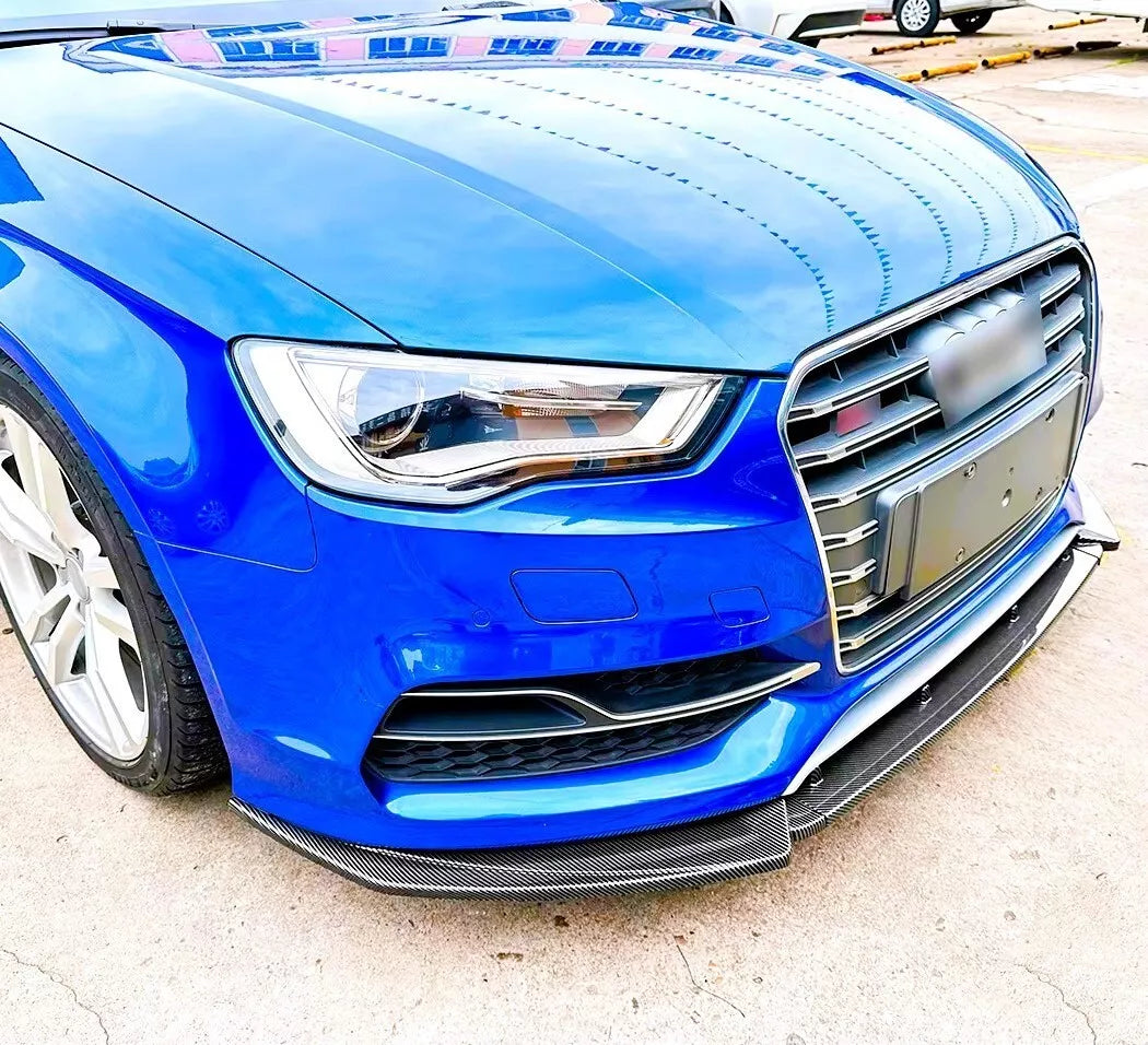 Audi A3 S3 8V Front Splitter Lip Body Kit 2014-2016 ABS Gloss Black