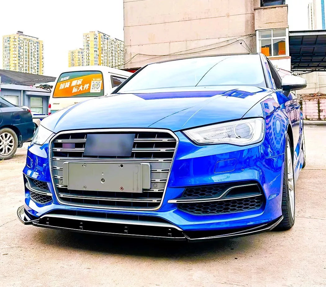 Audi A3 S3 8V Front Splitter Lip Body Kit 2014-2016 ABS Gloss Black