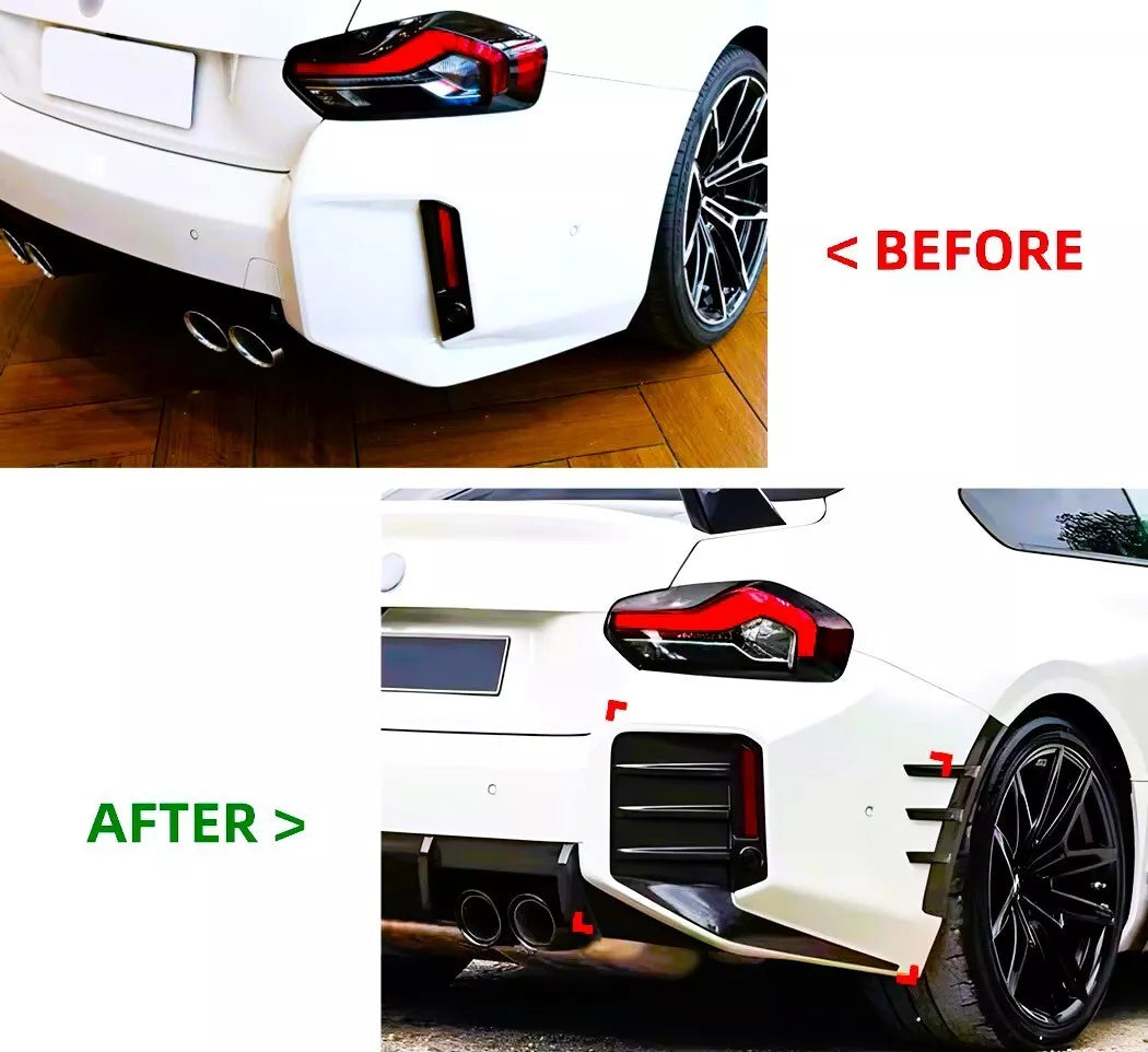 BMW M2 G87 Rear Corner Diffuser Vents Kit 2023-2024 ABS Gloss Black