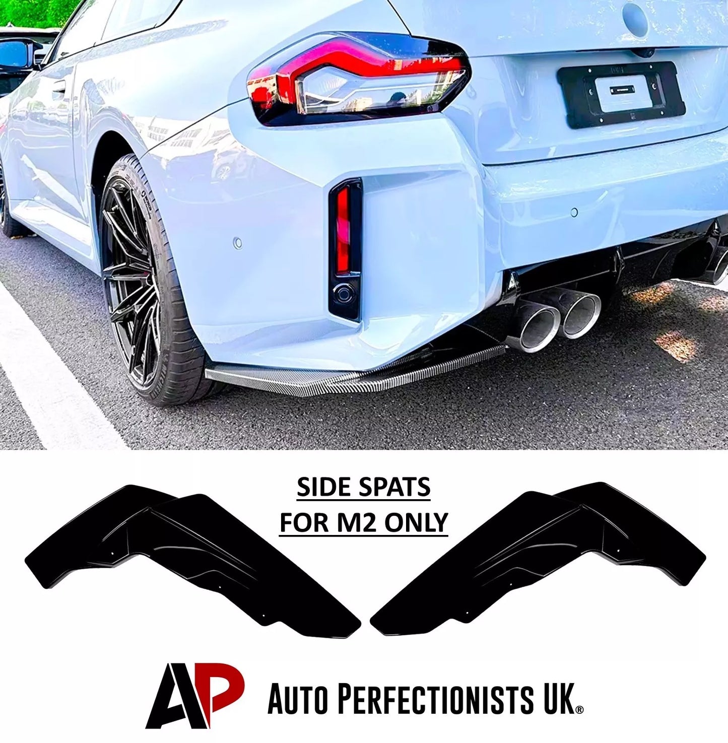 BMW M2 G87 Rear Corner Side Spats Diffuser Kit ABS Gloss Black