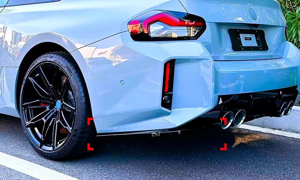 BMW M2 G87 Rear Corner Side Spats Diffuser Kit ABS Gloss Black