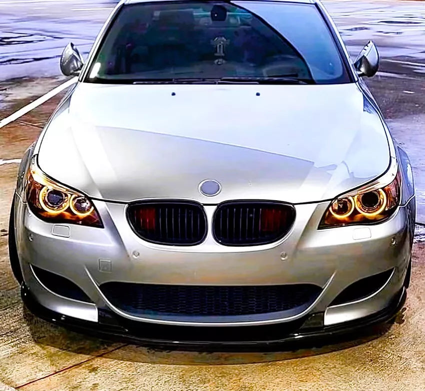 BMW M5 E60 Front Splitter Wing Kit 2005-2010 ABS Gloss Black