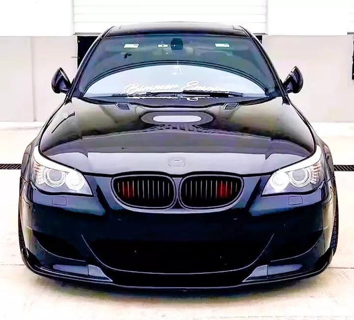 BMW M5 E60 Front Splitter Wing Kit 2005-2010 ABS Gloss Black