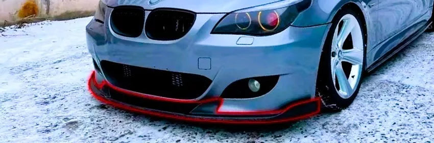 BMW M5 E60 Front Splitter Wing Kit 2005-2010 ABS Gloss Black