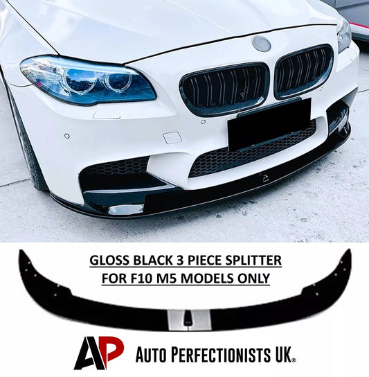 BMW M5 F10 Front Splitter Wing Kit 2010-2017 ABS Gloss Black
