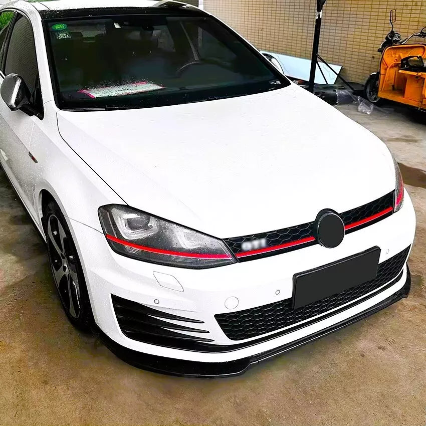 VW Golf MK7 R GTI GTD Front Splitter Kit 2013-2020 ABS Gloss Black