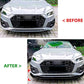 Audi A5 S5 B9.5 S Line Front Splitter Kit 2021-2024 ABS Gloss Black