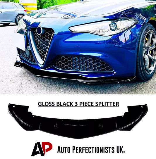 Alfa Romeo Giulia 952 Front Splitter 2015-2024 ABS Gloss Black