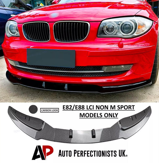 BMW 1 Series E82 E88 Front Splitter Spoiler Lip ABS Carbon Fibre