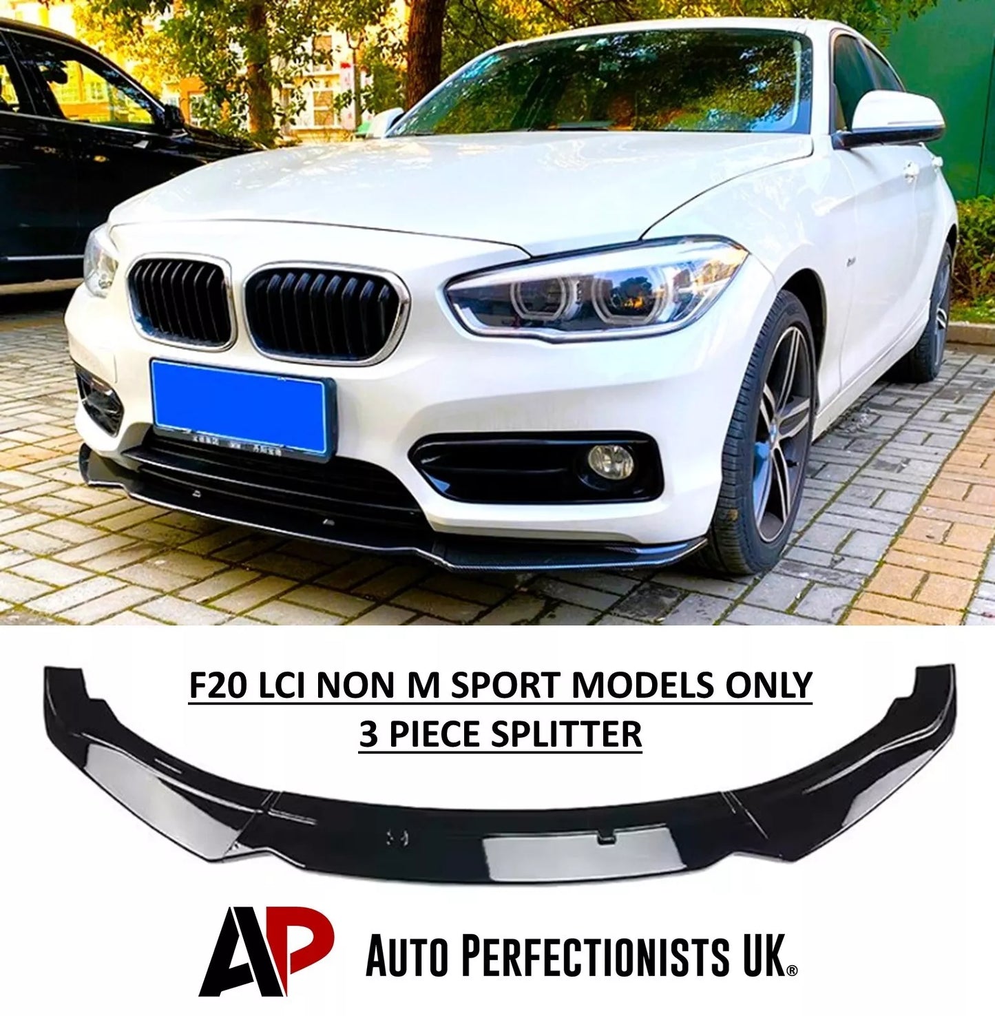 BMW 1 Series F20/21 LCI Front Splitter Spoiler Lip ABS Gloss Black