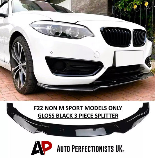 BMW 2 Series F22 F23 Front Splitter Spoiler Lip ABS Gloss Black