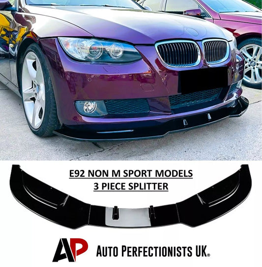 BMW 3 Series E92 E93 Front Splitter Spoiler Lip ABS Gloss Black