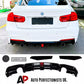 BMW 3 Series F30 F31 Rear Valance Diffuser Dual W/LED ABS Carbon Fibre