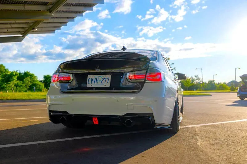 BMW 3 Series F30 F31 Rear Valance Diffuser Dual W/LED ABS Gloss Black
