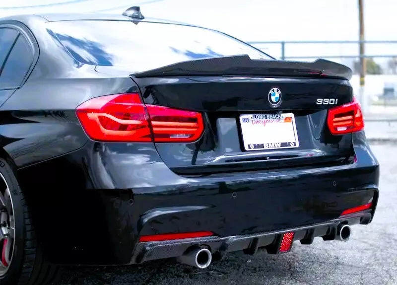 BMW 3 Series F30 F31 Rear Valance Diffuser Dual W/LED ABS Gloss Black
