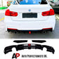 BMW 3 Series F30 F31 Rear Valance Diffuser Dual W/LED ABS Gloss Black