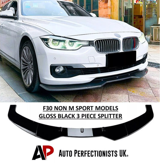 BMW 3 Series F30 F31 Front Splitter M Sport 2011-2019 ABS Gloss Black
