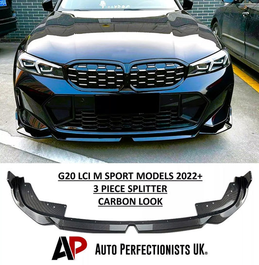 BMW 3 Series G20 G21 Front Splitter Spoiler 2022-2024 ABS Carbon Fibre